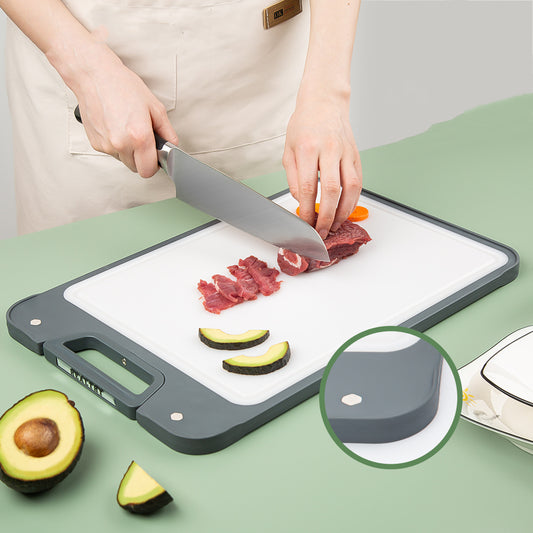 Stainless Steel & PP Cutting Board with Non-Slip Grip