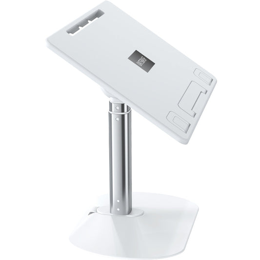Adjustable Height Floor Laptop Stand - White Aluminum Alloy