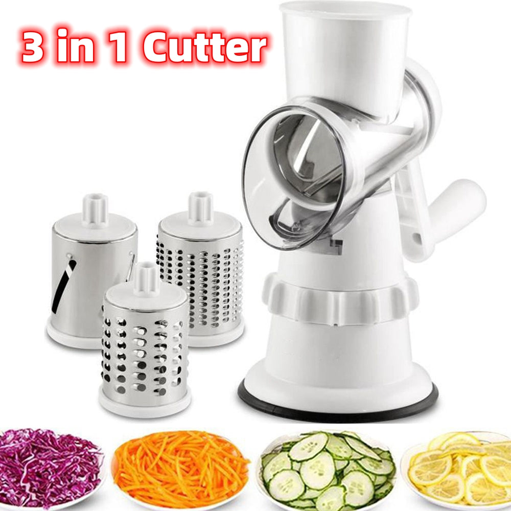 3-in-1 Manual Vegetable Slicer & Mandolin Cutter