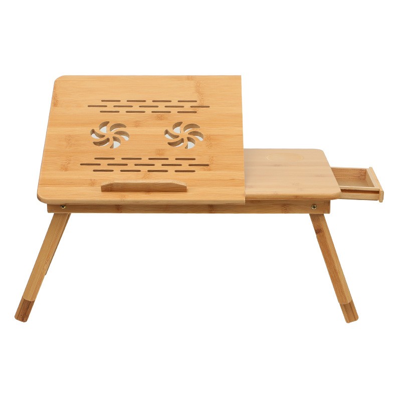 Folding Laptop Table with Tilting Top and Drawer - Large 72cm